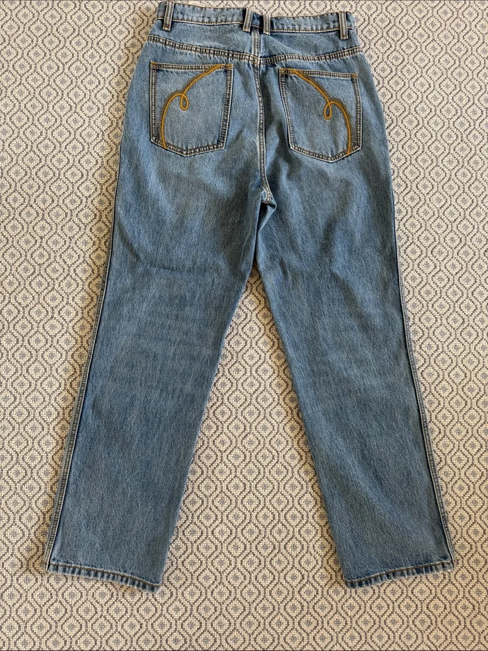 Tory Burch Straight-Leg Women's Jeans in Medium Blue Denim